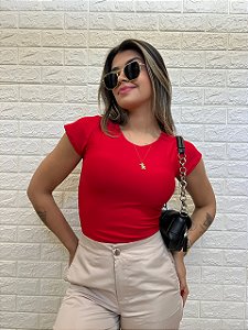 Body Manguinha Vermelho