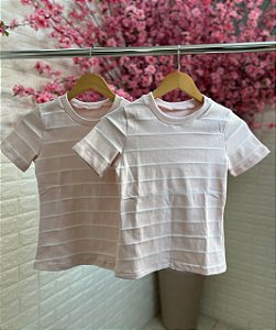 Blusa Listrada Rosa Bebê