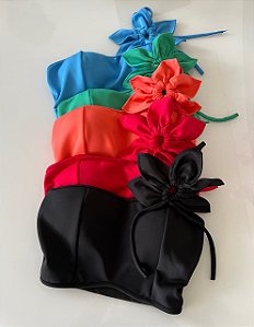 Cropped Flor Preto