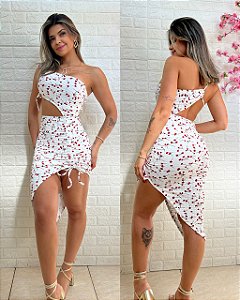 Vestido Rafaela Flores Vermelhas