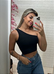 Cropped Alça Única Preto