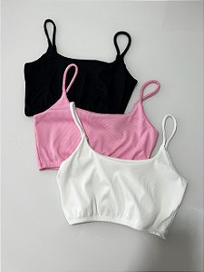 Cropped Branco Canelado Alcinha