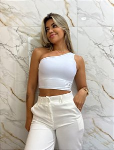 Cropped Alça Única Branco