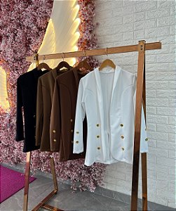 Blazer Branco Botões