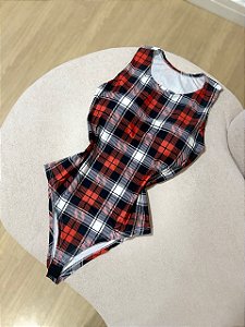 Body Quadriculado Vermelho