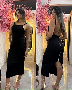 Vestido Zíper Preto