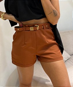 Short Cinto Marrom