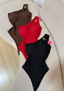 Body Alça Única Estrela Marrom