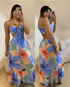 Vestido Emma Estampa Azul