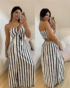 Vestido Madeline Preto e Branco