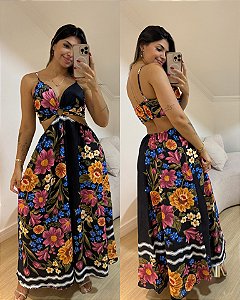 Vestido Georgia Preto Flores