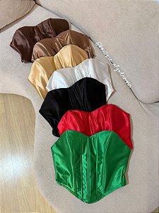 Cropped Corselet Marrom (tom escuro)