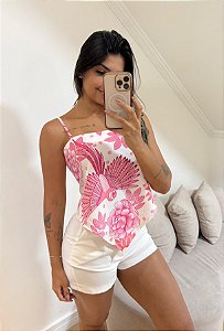 Blusa Eliane Estampa Rosa