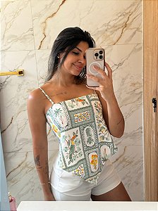 Blusa Eliane Estampa Verde