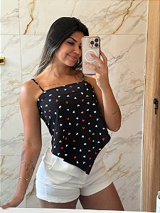 Blusa Eliane Estampa Corações
