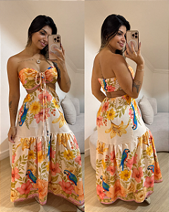 Vestido Lily Estampa Pássaro