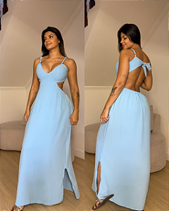 Vestido Elizandra Azul Bebê