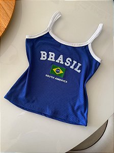 Cropped Brasil Alcinha Azul