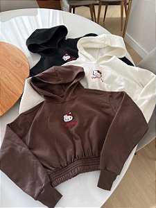 Cropped moletom Hello Kitty Marrom