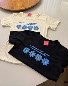 T-shirt Florescer Preta