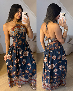 Vestido Milena Estampa Escura