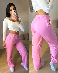 Calça Rosa Alfaiataria