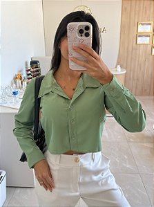 Cropped Camisa Verde