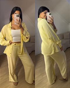 Conjunto Bárbara Amarelo Camisa + Calça