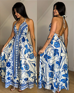 Vestido Yanca Estampa Azul