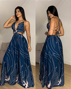 Vestido Mármore Azul Escuro