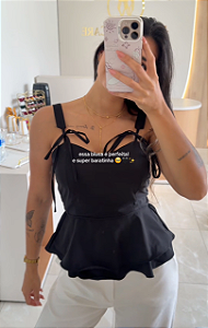 Blusa Peplum Preto