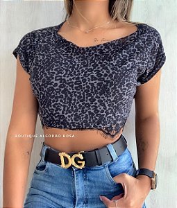 Cropped Tigre Neon Branco - Boutique Algodão Rosa