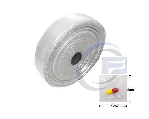 Bobina Unitarização de Medicamentos 5x5 Transparente Picotada S/ Fita Rolo com 10.000 FJ