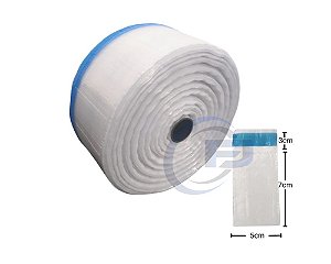 Bobina Unitarização de Medicamentos 5x7 Transparente Picotada C/ Fita Abre/Fecha Rolo com 10.000 FJ