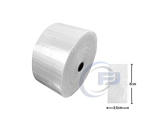 Bobina Unitarização de Medicamentos 3,5x8 Transparente Picotada S/ fita Rolo com 5.000 FJ