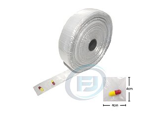 Bobina Unitarização de Medicamentos 4x4 Transparente Picotada S/ fita Rolo com 5.000 FJ