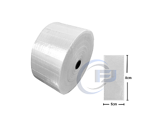 Bobina Unitarização de Medicamentos 5x8 Transparente Picotada S/ fita Rolo com 10.000 FJ