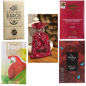 Kit Intenso 4 Barras de Chocolate Artesanal Dia dos Namorados - Cacau Tasters
