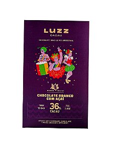 Barra de Chocolate Branco 36% Cacau com Açaí - Luzz Cacau