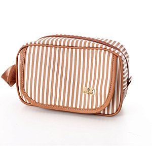 Necessaire Higiênica do bebê Listras Caramelo