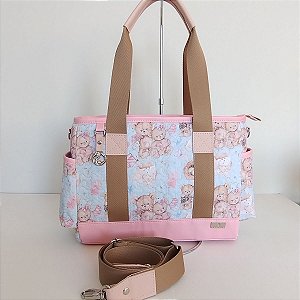 Bolsa Tote Maternidade Ursinhos Fofos Tamanho Médio
