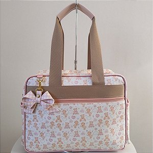 Bolsa Maternidade Classic Média Ursos Rosa