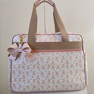 Bolsa Maternidade Classic Grande Ursos Rosa
