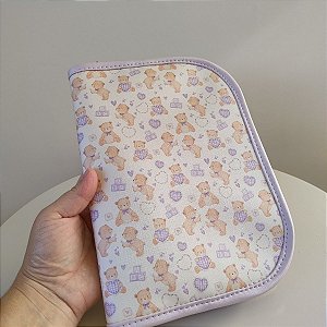 Porta Documentos do Bebê Ursinhos Lilás
