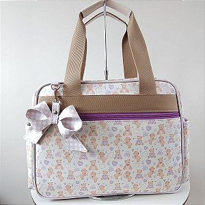 Bolsa Maternidade Classic Média Ursos Lilás