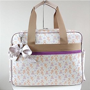 Bolsa Maternidade Classic Grande Ursos Lilás