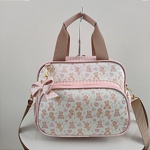 Bolsa Maternidade Elegance Pequena Ursos Rosa