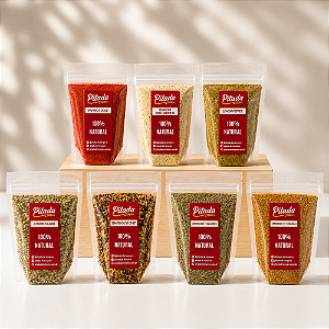 Kit Páprica Doce + Lemon Pepper + Tempero do Chef + Chimichurri + Grelhadinho + Tempero Italiano + Tempero Frango Assado