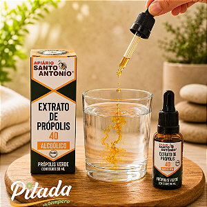 Extrato de Própolis Verde 40% de concentração 30ml - Apiário Sto. Antonio