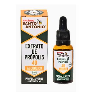 Extrato de Própolis 40% de concentração 30ml - Apiário Sto. Antonio